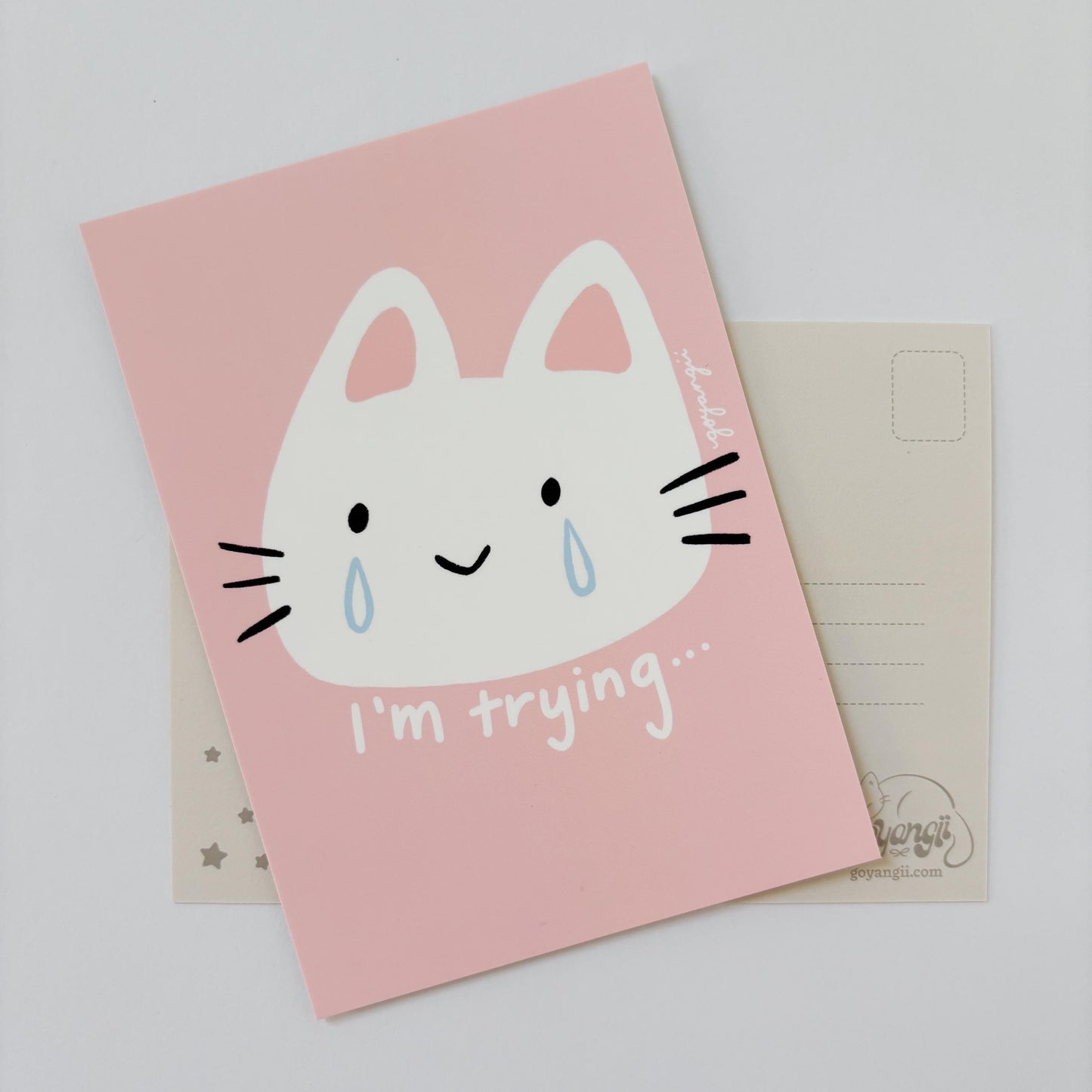 Trying Cat Mini Print / Postcard
