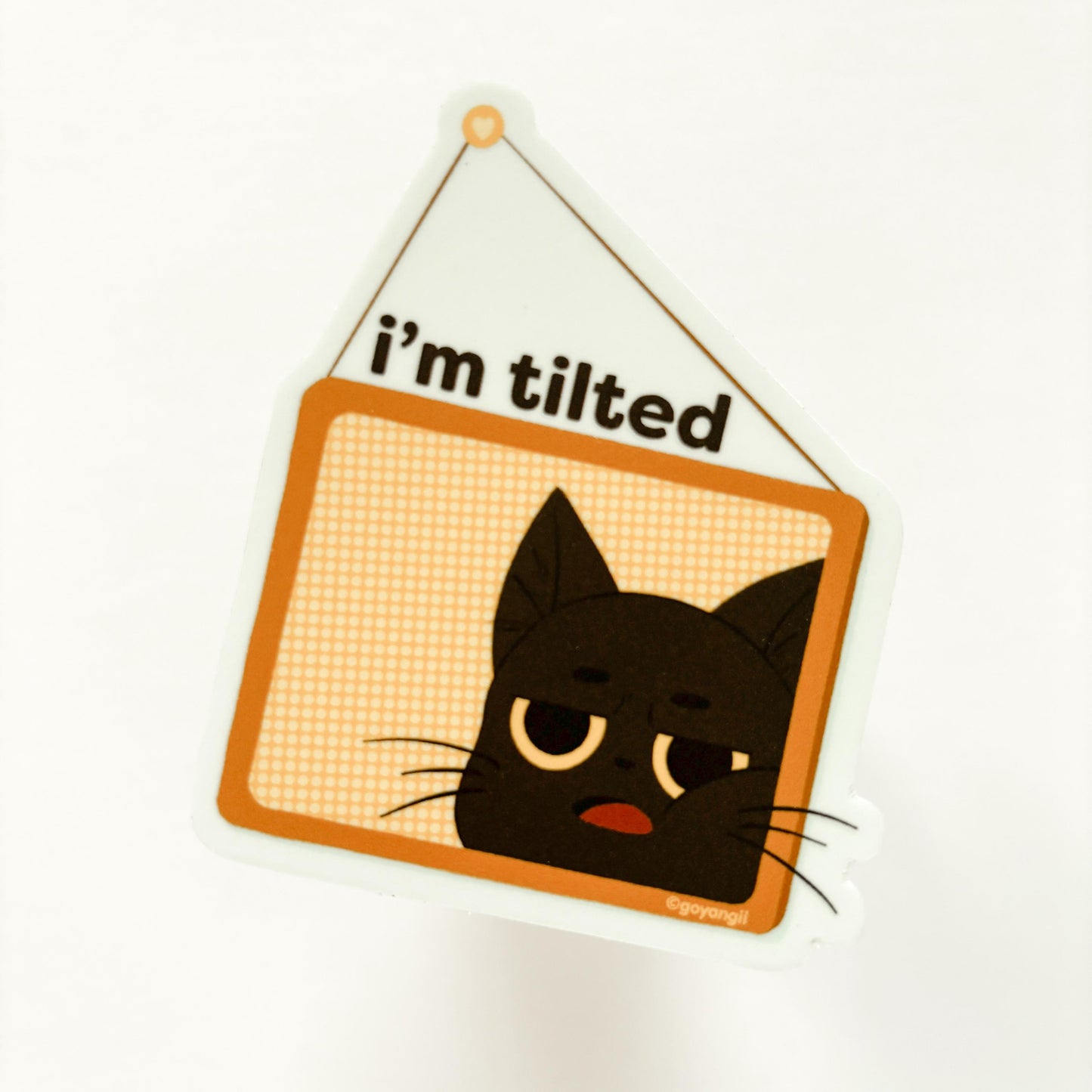 Tilted Cat Waterproof Vinyl Sticker