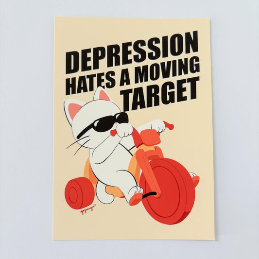 Depression Cat Mini Print / Postcard