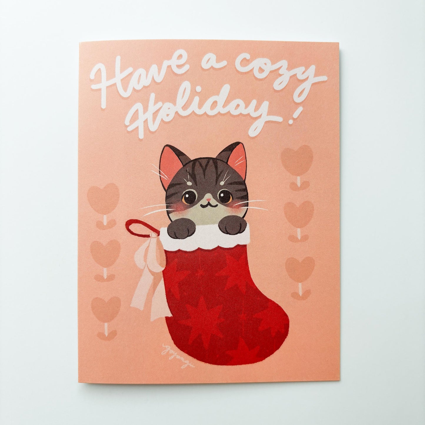 Cat in Stocking Holiday Greeting Card